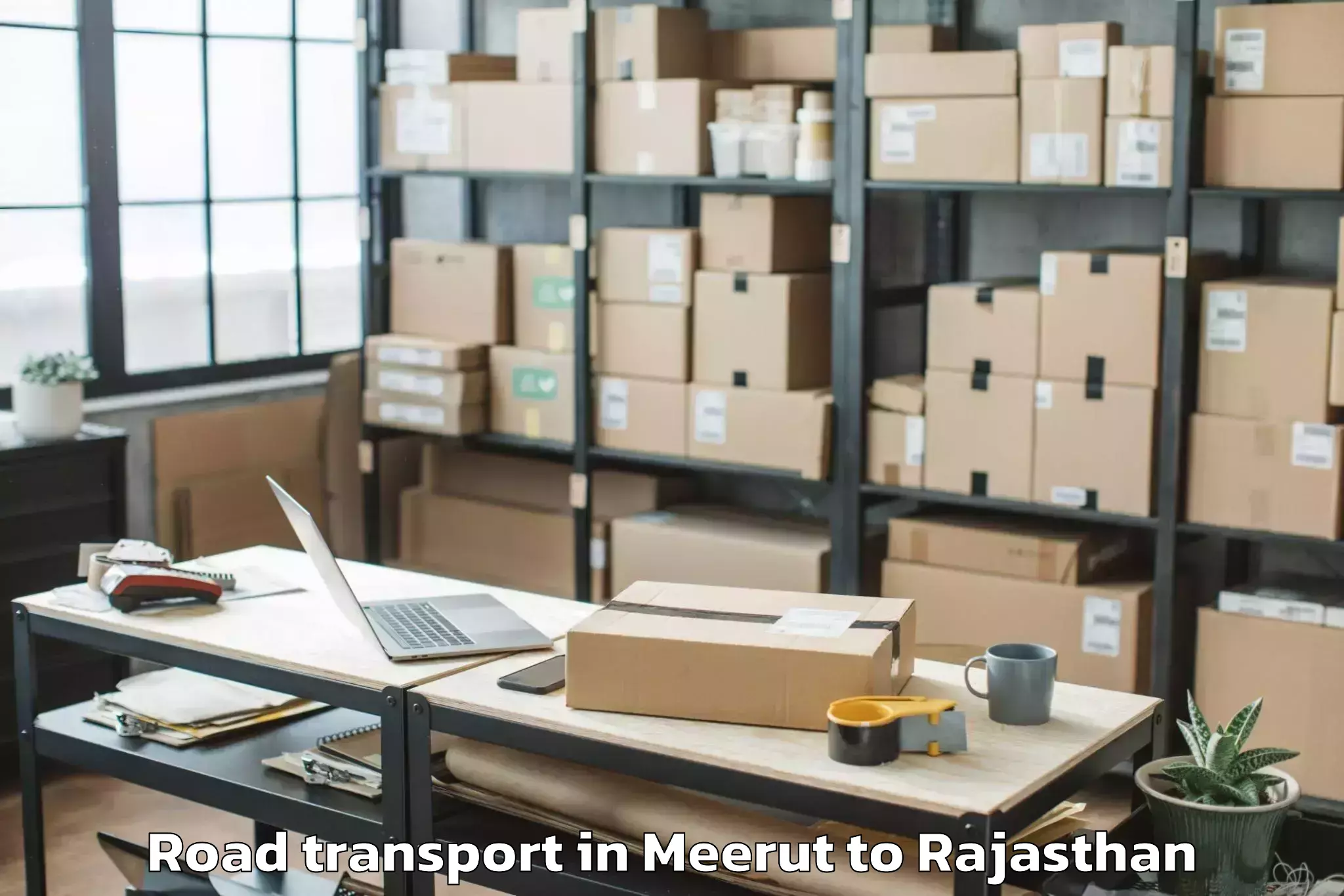 Book Meerut to Reengus Road Transport